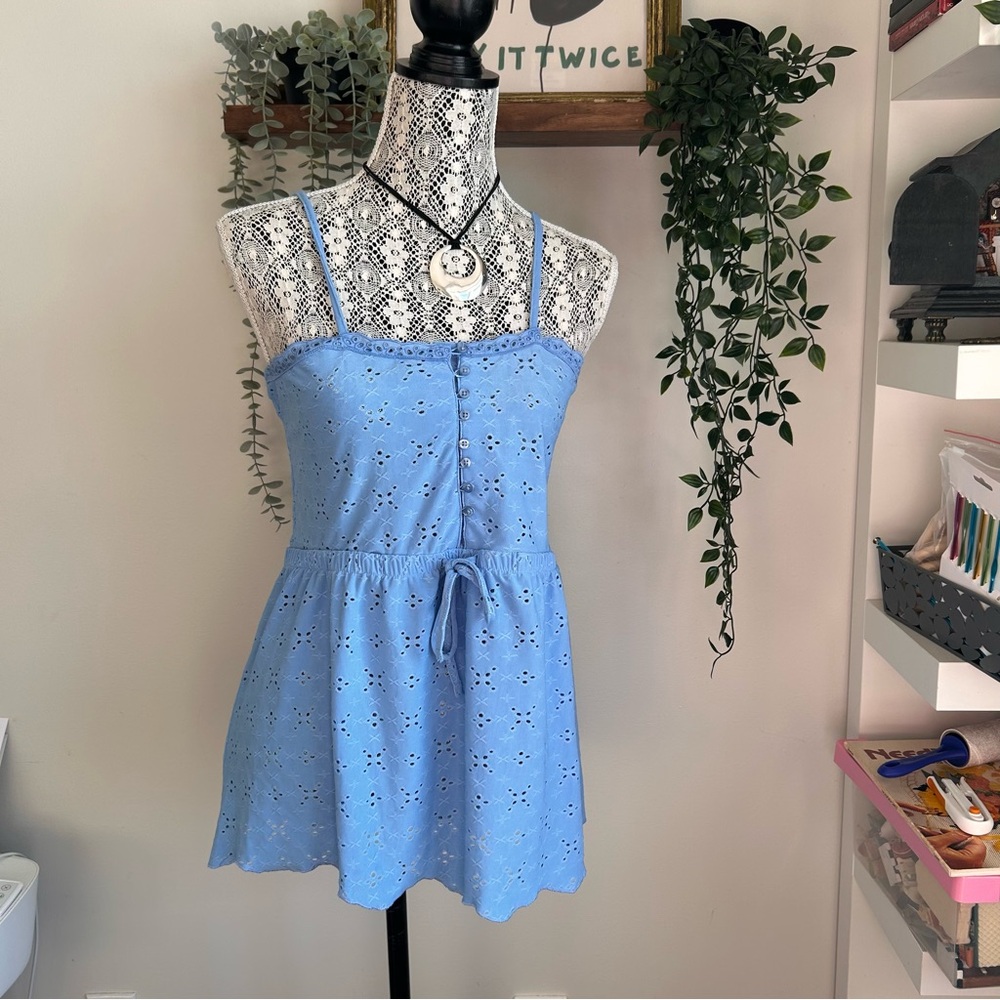 Light Blue Eyelet Cami